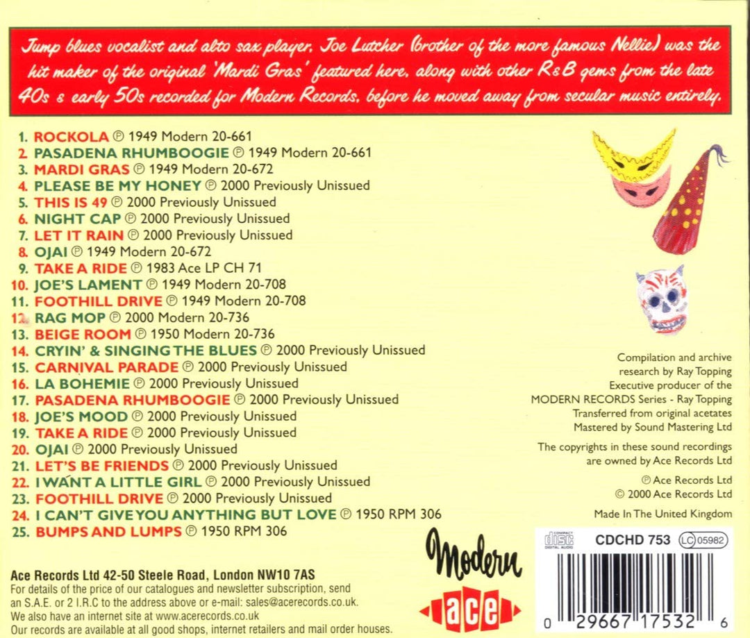 Joe Lutcher - Jumpin' at the Mardi Gras: the Legendary Modern Recordings [Audio CD]