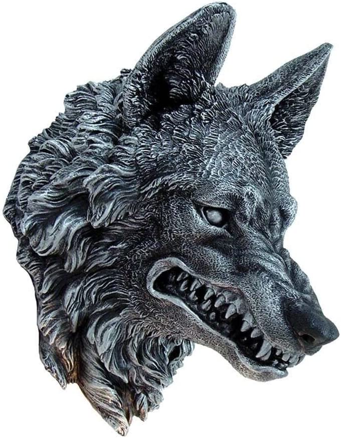 Nemesis Now Wolf Wandschild 30 cm, Polyresin, Schwarz