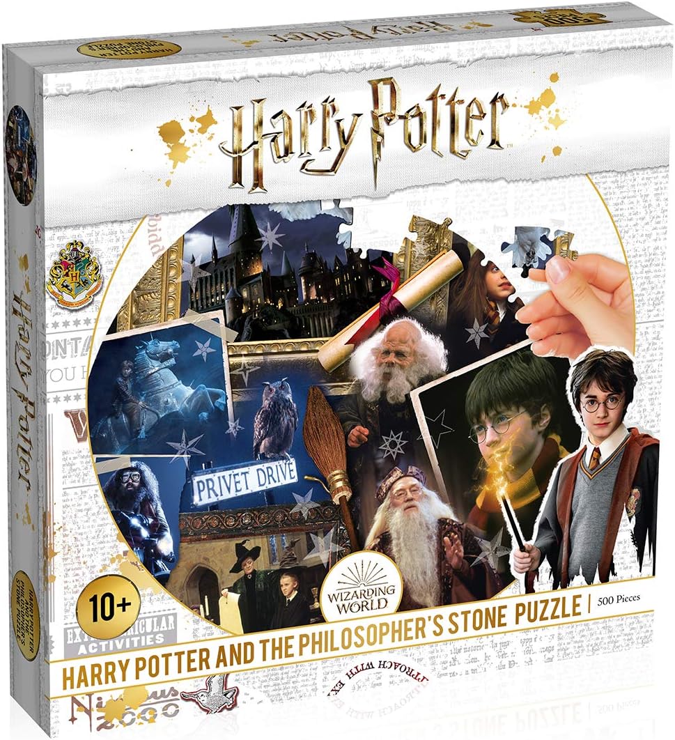Winning Moves 784 WM00370 Harry Potter Kinder-Puzzle, rund, 500 Teile, Stein der Weisen, 500 Teile