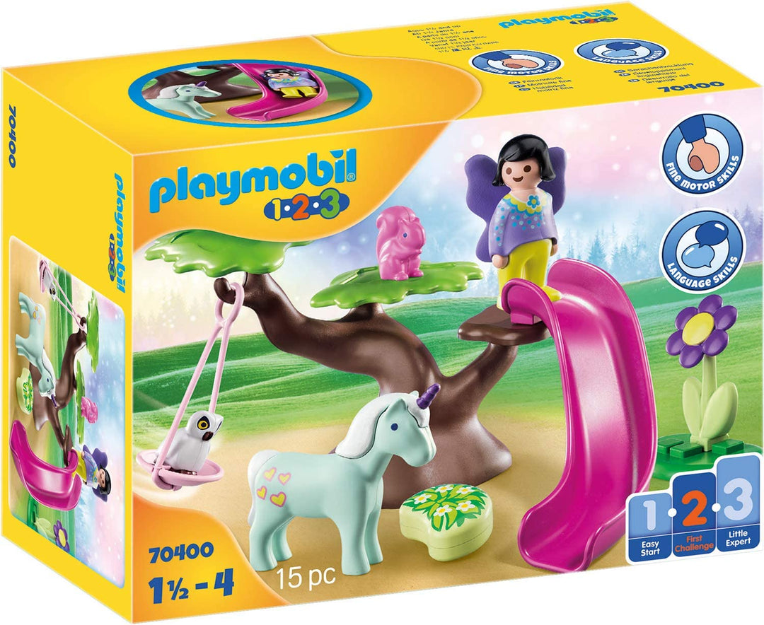 Playmobil 1.2.3 70400 Aire de jeux féerique, pour les enfants de 1,5 à 4 ans