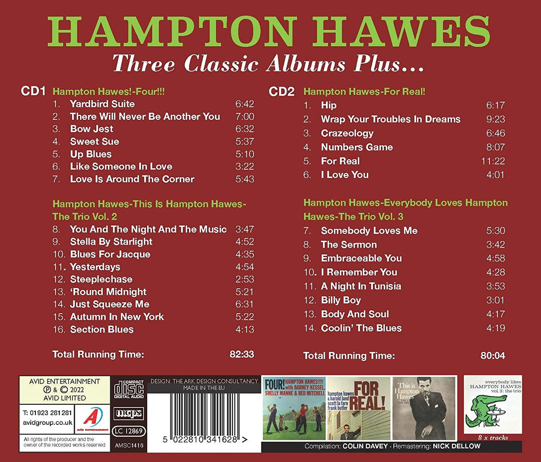 Hampton Hawes – Three Classic Albums Plus (Four!!! / This Is Hampton Hawes: The Trio Vol 2 / For Real!) [Audio-CD]
