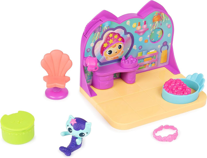 Gabby's Dollhouse 6068286 Spa Room Playset, with Mercat Figure, Surprise Toys and Dollhouse Furniture