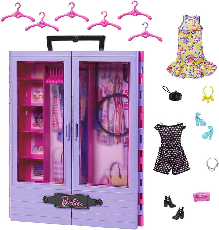 ?Barbie Fashionistas ultimatives Schrankzubehör, durchscheinende Türen, Stauraum
