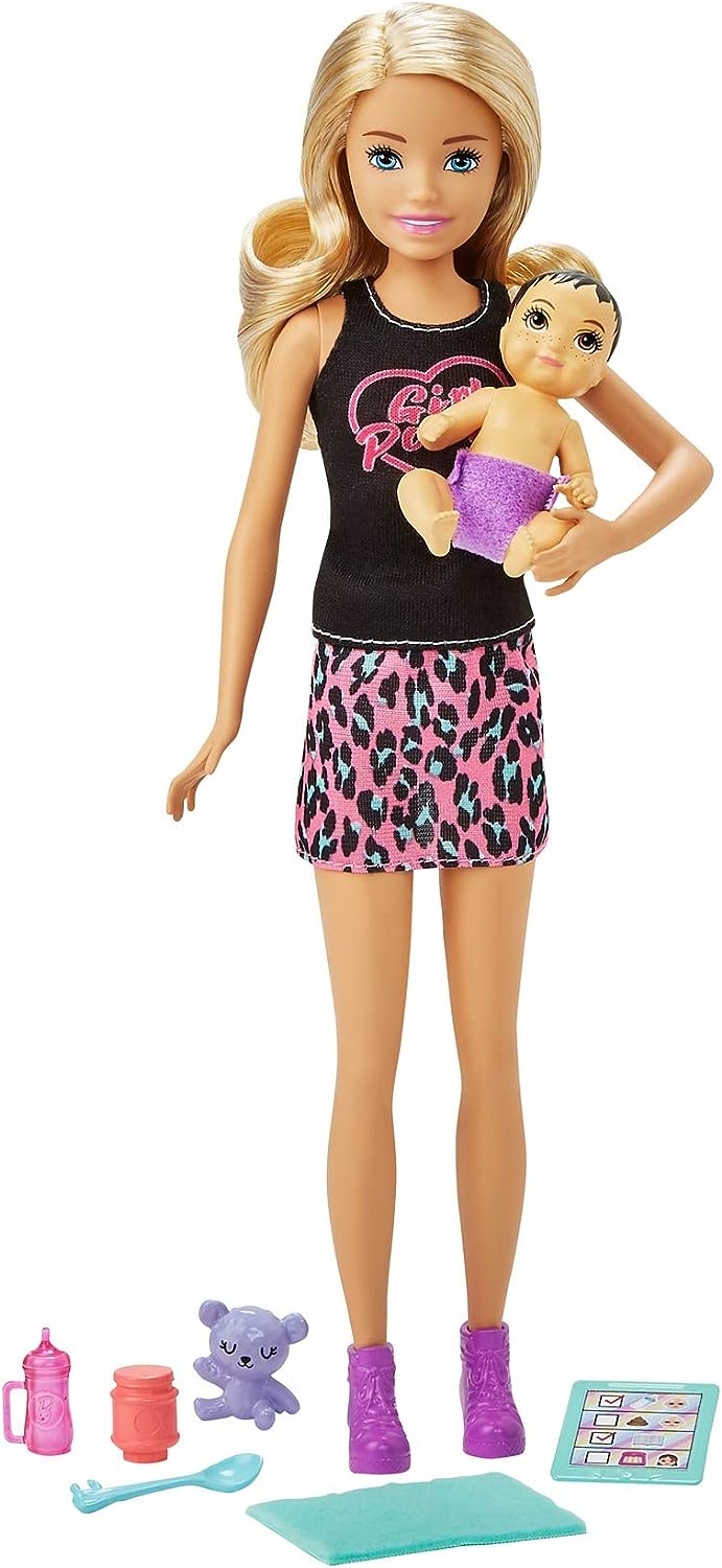 Barbie 900 GRP10 EA Babysitter & Baby Asst, Multicolour