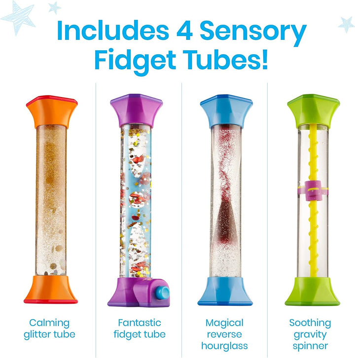 Learning Resources 92419 Sensory Fidget Tubes, Mulit, 20,3 x 22,9 x 6,4