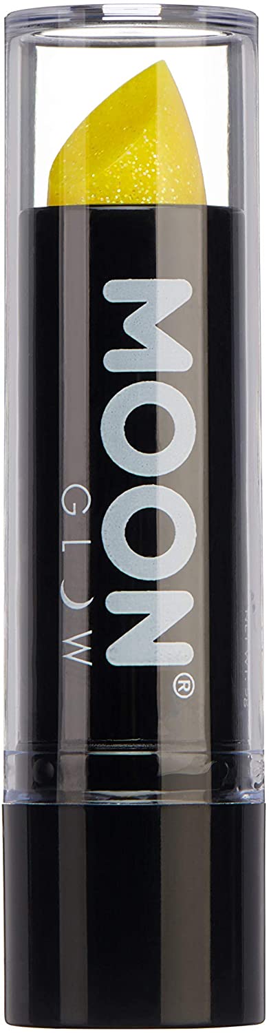 Neon-UV-Glitzer-Lippenstift von Moon Glow – Gelb – leuchtender neonfarbener Lippenstift – leuchtet unter UV-Strahlung