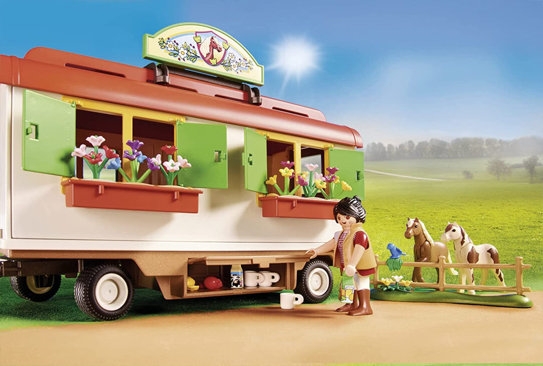 PLAYMOBIL Country 70510 Pony Shelter with Mobile Home, For ages 4+