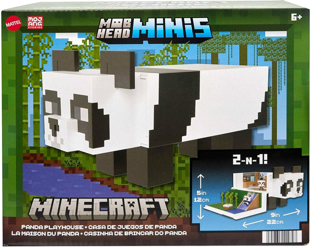 ?Minecraft Toys Panda Playhouse Spielset und Mob Head Minifigur, Geschenk für Kinder,