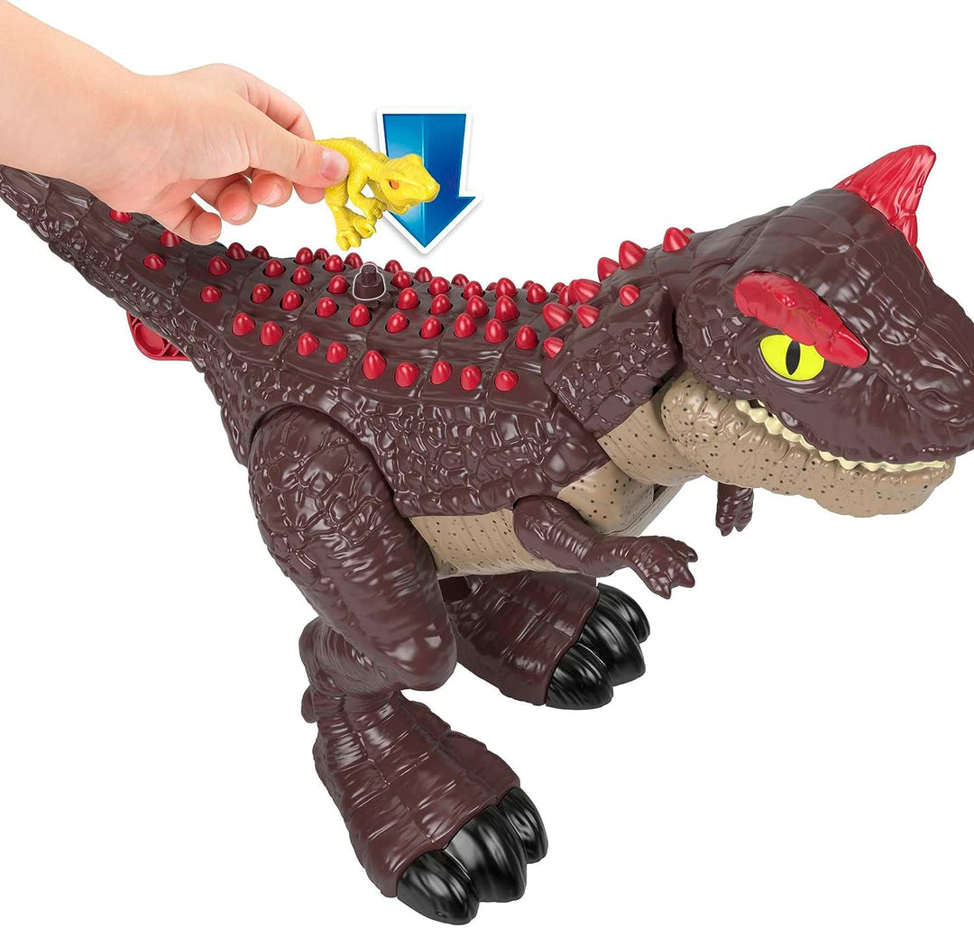 Imaginext Jurassic World Dinosaurier-Spielzeug, Spike Strike Carnotaurus, 27,9 cm große Figur