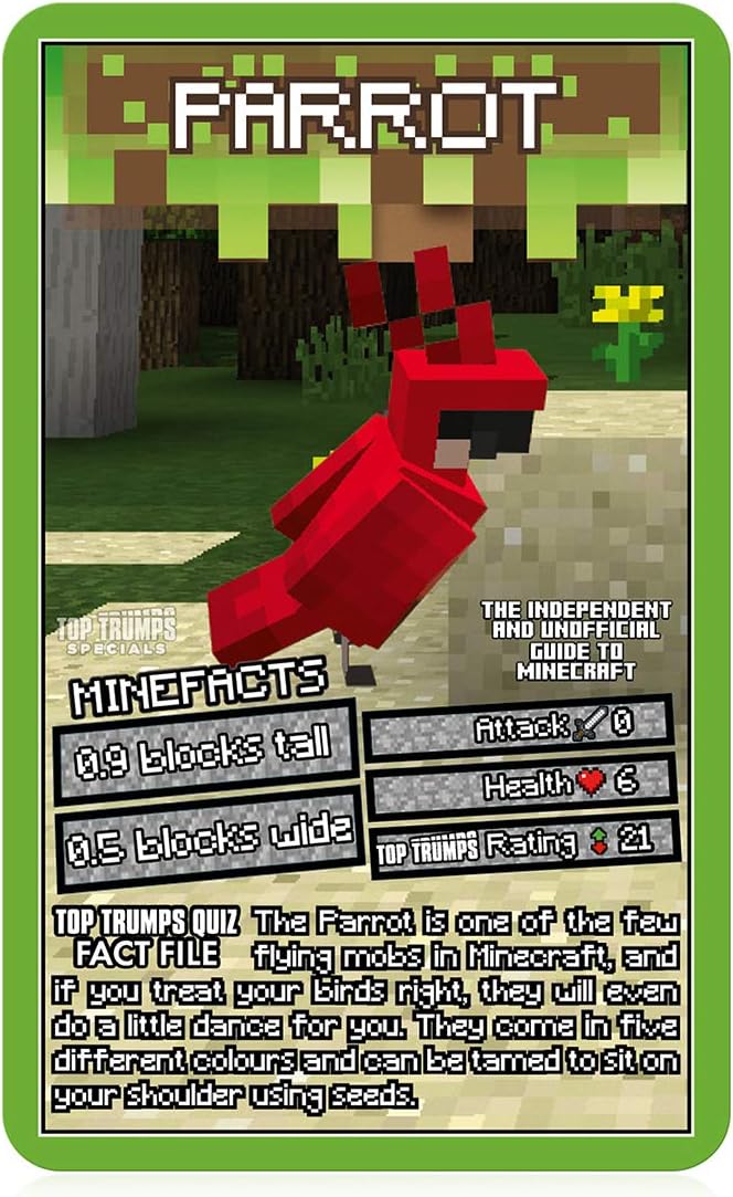 Independent & Unofficial Guide To Minecraft Top Trumps Specials Card Game