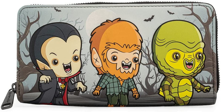 Loungefly Universal Monsters Chibi Line Ziparound-Geldbörse, mehrfarbig, Standard