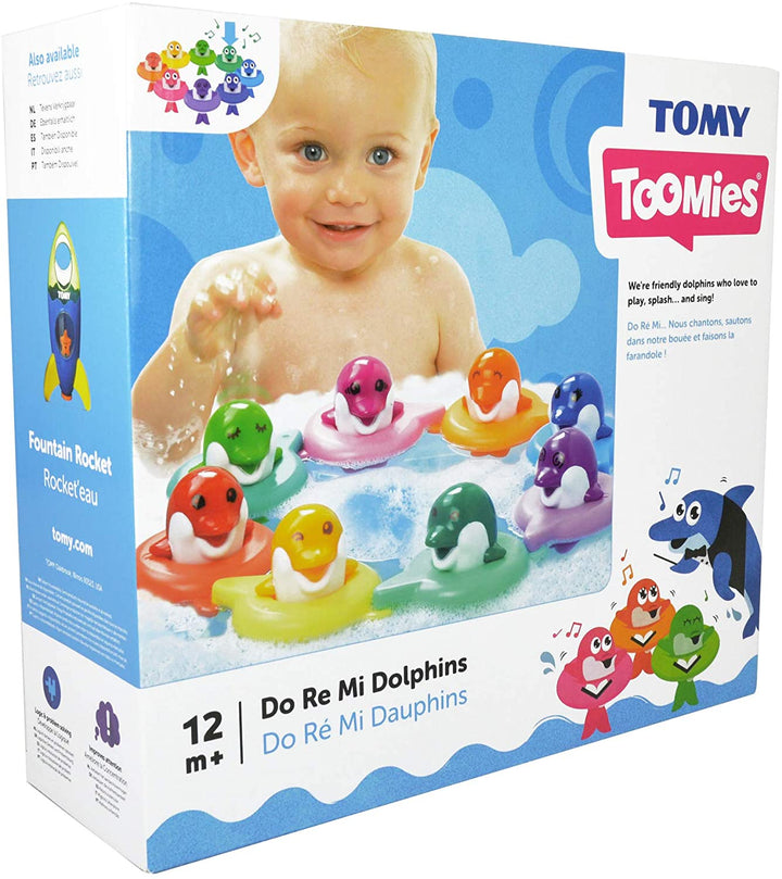 Tomy Toomies Do Re Mi Dolphins Baby Badespielzeug | Pädagogisches und musikalisches Spielzeug für Kleinkinder