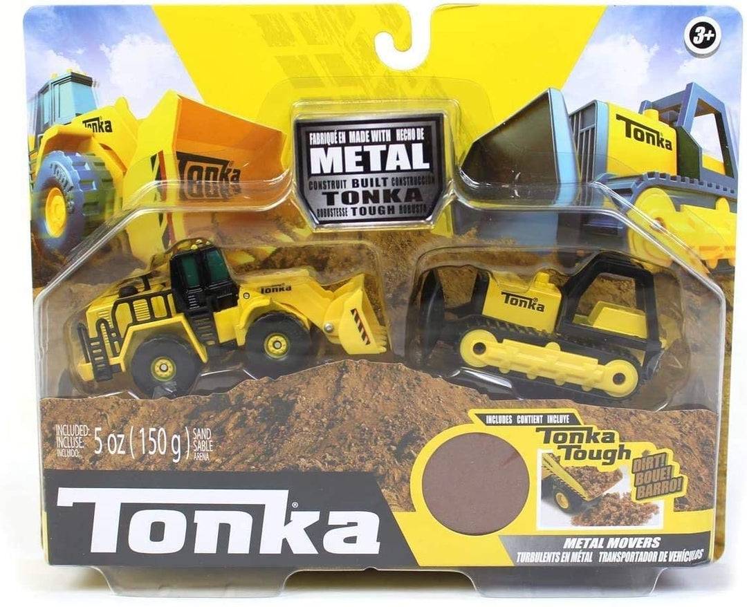 Tonka Metal Movers Combo Pack Mighty Dump &amp; Frontlader, Kipper-LKW-Spielzeug für Kinder, Kinder-Konstruktionsspielzeug für Jungen und Mädchen, Fahrzeugspielzeug für kreatives Spielen, Spielzeug-LKWs für Kinder ab 3 Jahren
