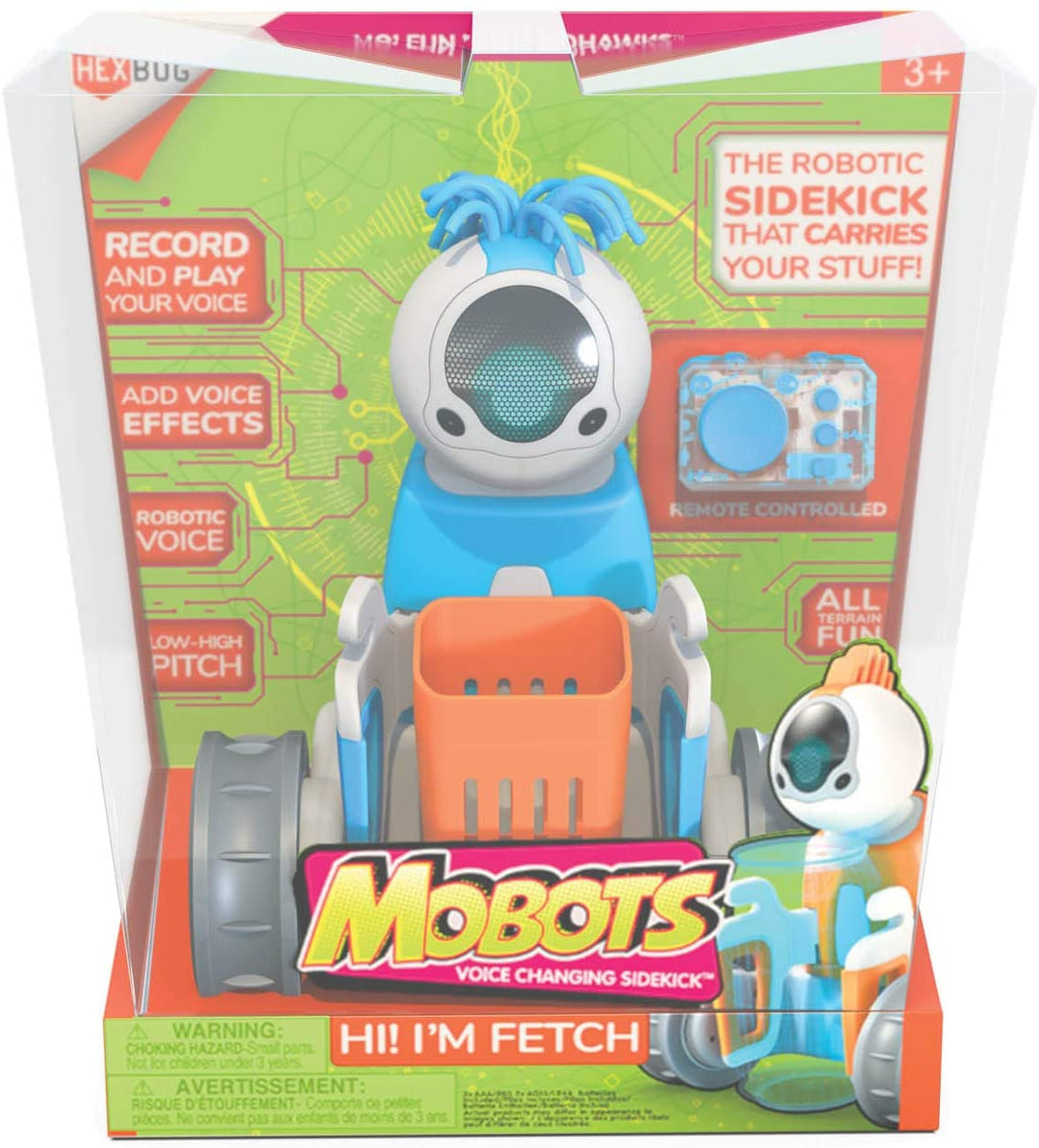 HEXBUG MoBots Fetch – RC-Rekord- und sprechender Roboterbausatz mit Motorlichtern und Sound – Intelligentes interaktives Lernspielzeug – ab 3 Jahren – Batterien im Lieferumfang enthalten 431-6846