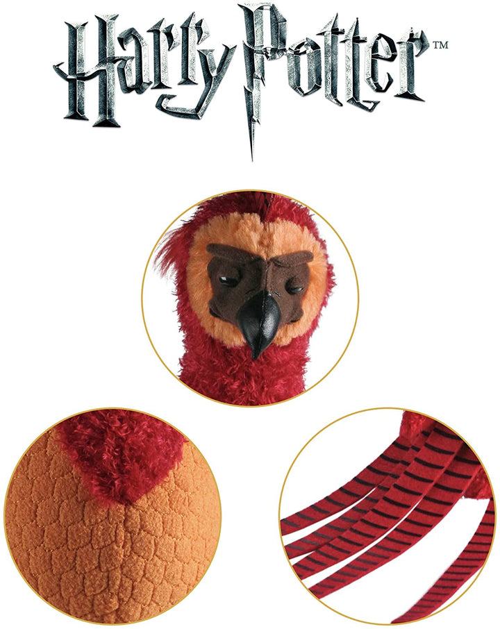 The Noble Collection Harry Potter Fawkes Sammlerplüsch – offiziell lizenzierte 14 Zoll (35 cm) rote und goldene Phönix-Plüschpuppen als Geschenke