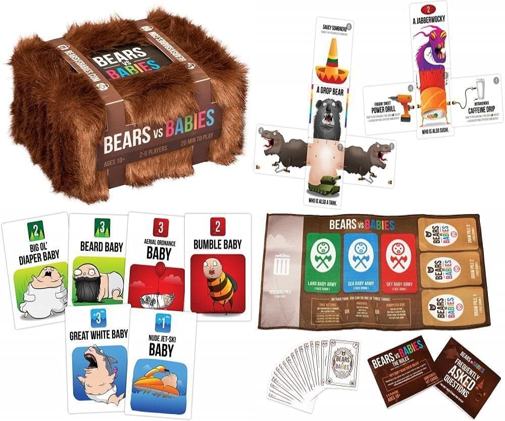 Bären gegen Babys von Exploding Kittens – Ein Kartenspiel zum Bauen von Monstern – Familienkartenspiel – Kartenspiele für Erwachsene, Jugendliche und Kinder