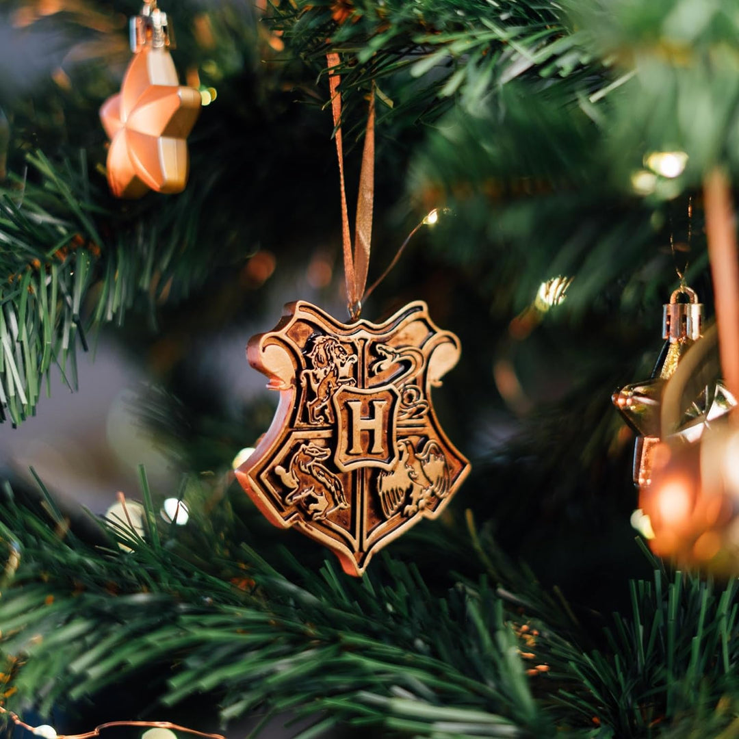 Harry Potter Christmas Ornaments | Set Of 3 - Golden Snitch, Nimbus 2000 & Hogwarts Crest
