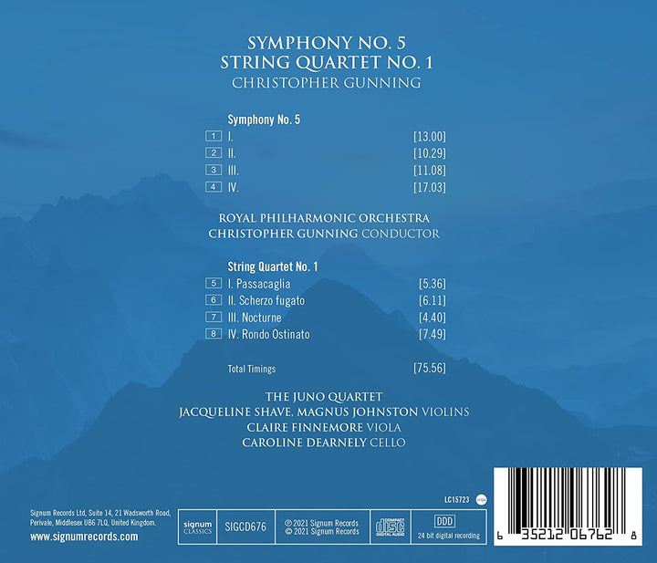 Gunning, Christopher - Christopher Gunning: Symphony No. 5/String Quartet No. 1 [Audio CD]
