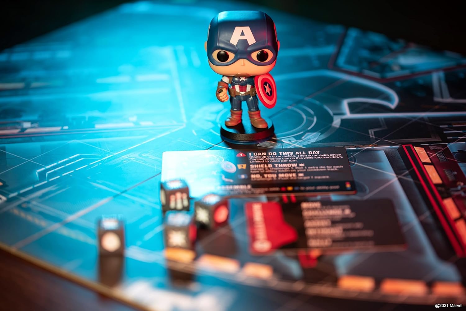 Funko Games Funkoverse Marvel 100 4Pack - Thanos - Captain America, Black Widow, Iron Man And Black Panther - 3'' (7.6 Cm) POP! - Light Strategy Board Game 5