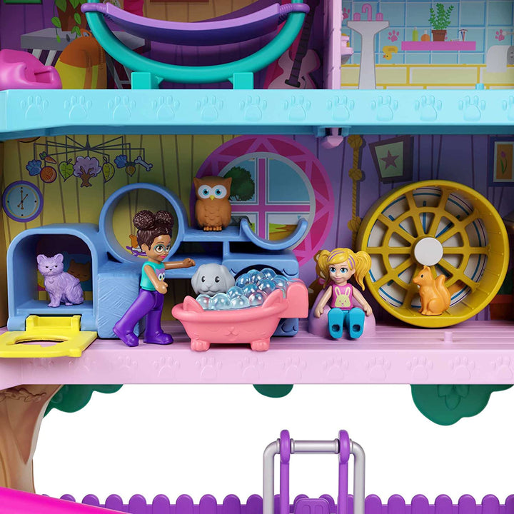 Polly Pocket Pollyville Pet Adventure Baumhaus, 5 Etagen, 15+ Spielfiguren: 2 Do