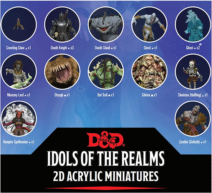 WizKids D&D Idols of The Realms: Boneyard: 2D Set 1 - Assorted Acrylic Miniature