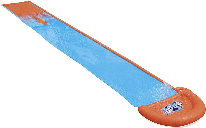 Bestway H20GO enkele waterglijbaan, 4,88 m opblaasbare slip en glijbaan met ingebouwde sprinklers