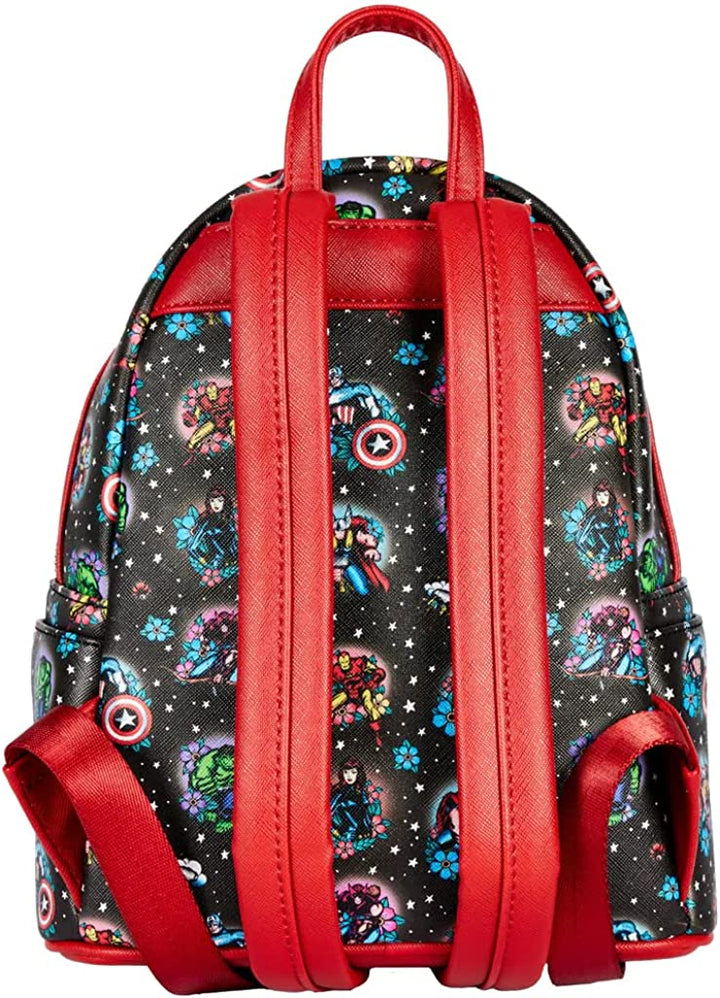 Loungefly Marvel Avengers Tattoo Womens Double Strap Shoulder Bag Purse, Multi,