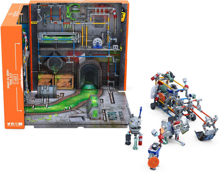 HEXBUG JUNKBOTS Großes Factory Habitat Metro Sewer System, Überraschungsspielzeug-Spielset