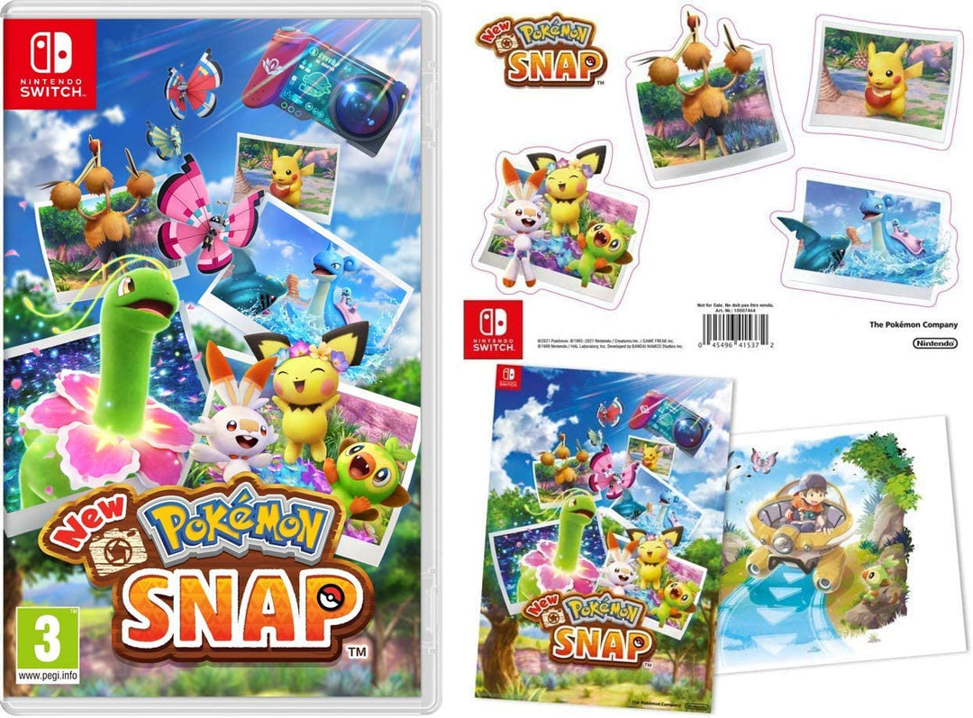 Nouveau Pokemon Snap (Nintendo Switch) + Poster double face + Feuille d'autocollants