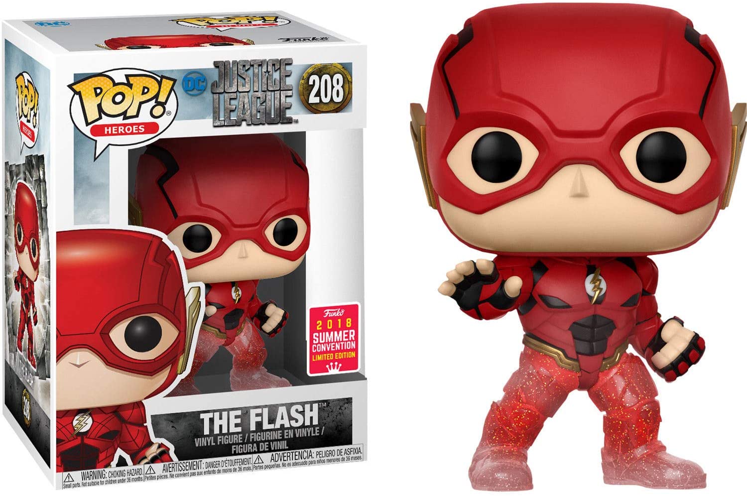 Justice League : The Flash Transluscent Feet SDCC Exclusive Funko 32331 Pop ! Vinyle #208