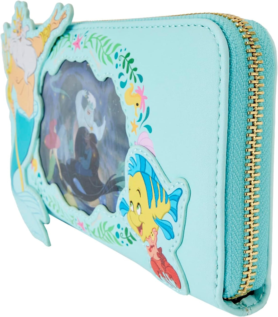 Die kleine Meerjungfrau Ariel Princess Linsenförmiges Portemonnaie mit umlaufendem Reißverschluss, Blaugrün, Einheitsgröße