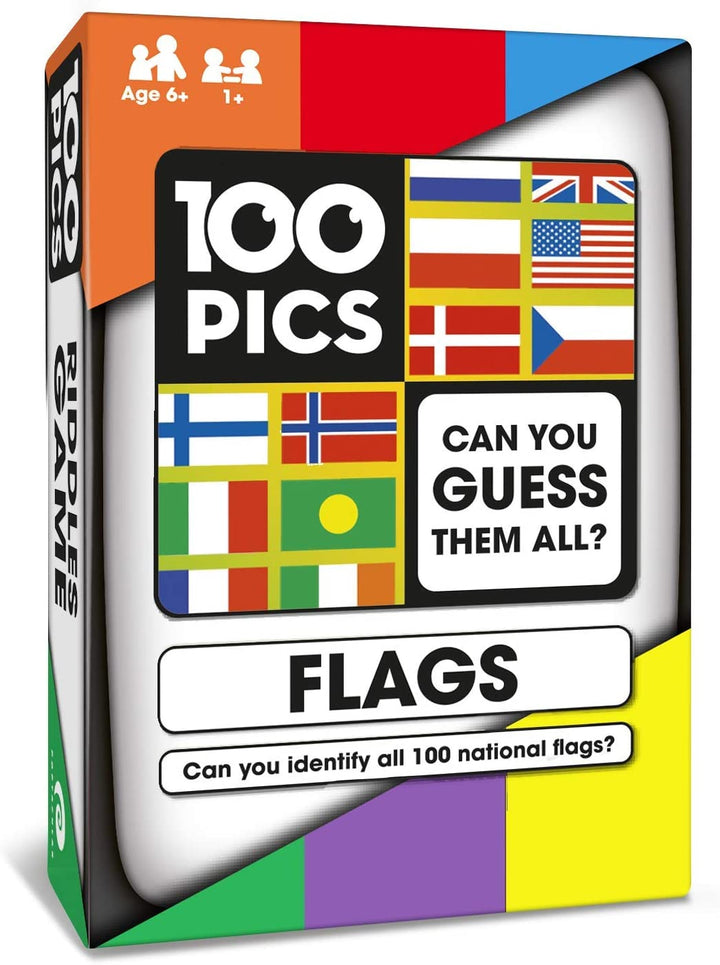 100 PICS Flags of the World Travel Game - Geography Flash Card Quiz, Pocket Puzzles