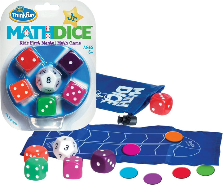 Thinkfun Math Dice Junior - Mental Maths Game for Boys & Girls Age 6 Years Up - Educational Activities