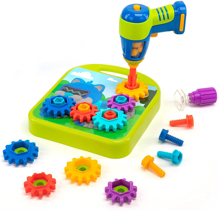 Learning Resources EI-4104 Design & Drill Gears Workshop, 55 Pieces with Electric Toy Drill