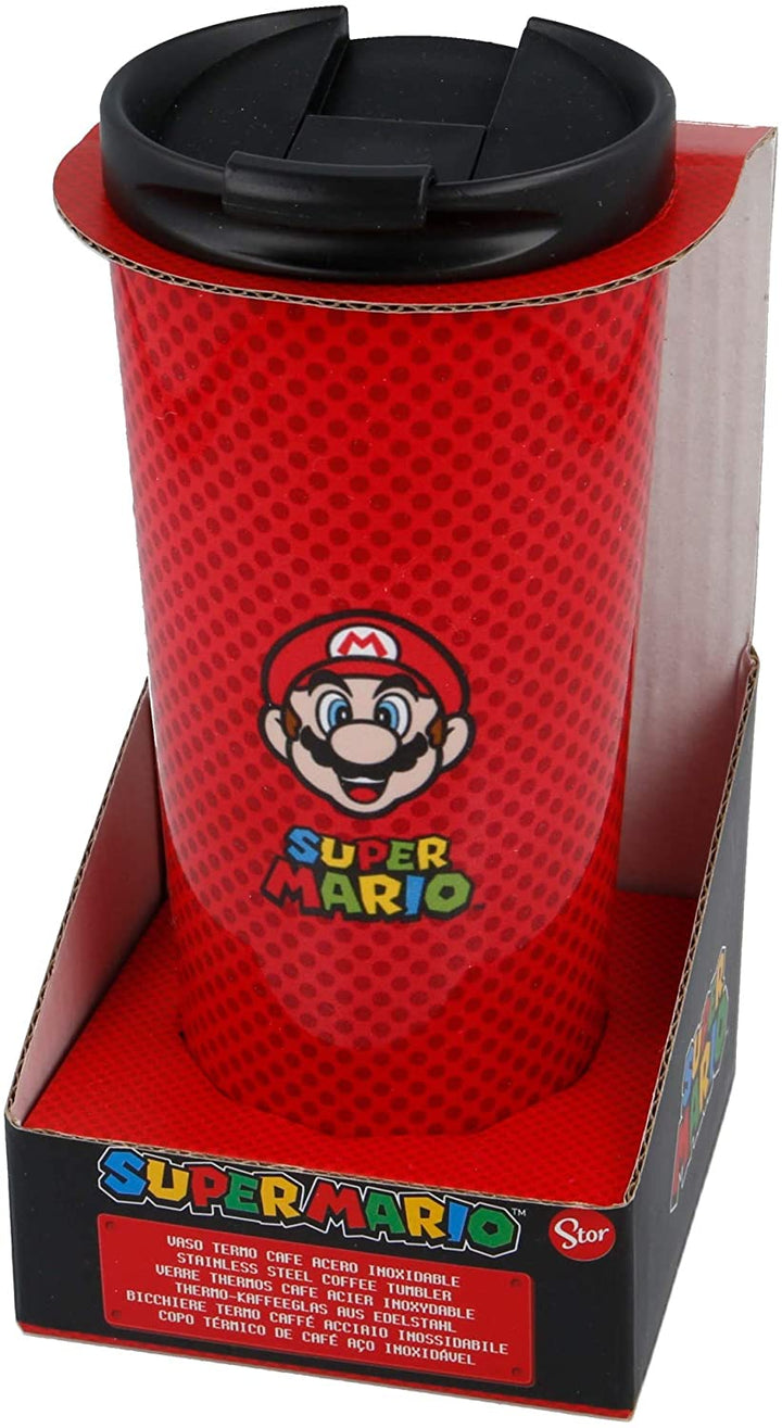 Stor Young Adult Insulated Stainless Steel Coffee Tumbler 425 Ml Super Mario