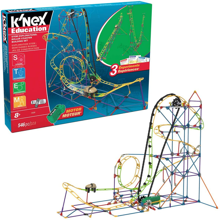 K'Nex 77077 STEM Explorations Achterbahn-Bauset für Kinder ab 8 Jahren, Konstruktionsspielzeug, 546 Teile