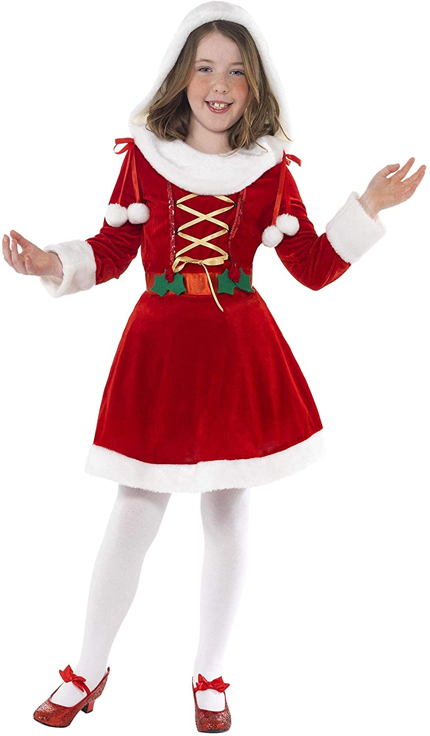 X Little Miss Santa Kostüm, Rot und Weiß, mittelgroß, 7–9 Jahre