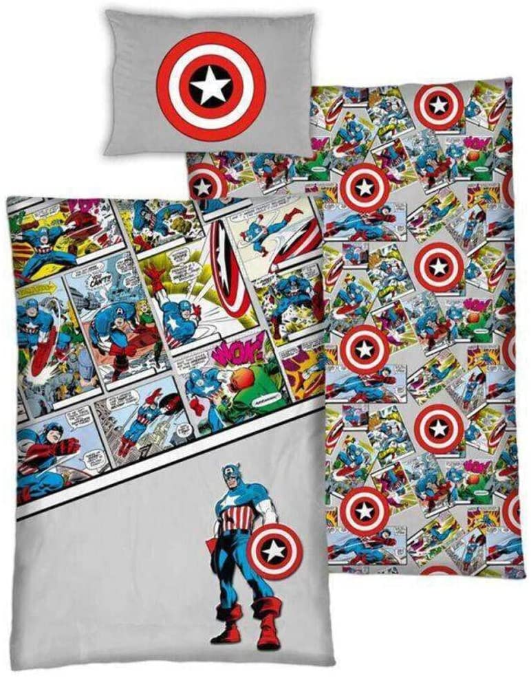 Disney Avengers Kinderbettwäsche-Set, Bio-Baumwolle, Bettbezug 140 x 200 cm + Kissenbezug 65 x 65 cm