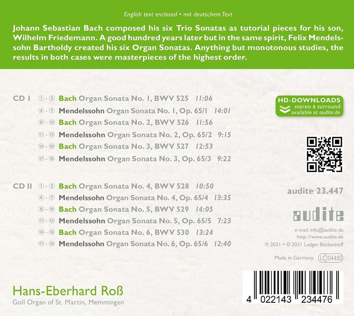 Bach; Mendelssohn - The Organ Sonatas [Audio CD]