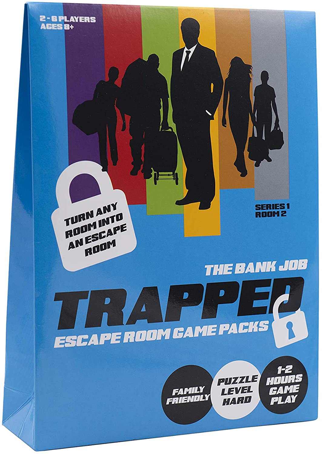 Trapped Escape Room Games BJ001 Bank Job, Turn Your Home into a Escape Room, No Waiting for Turns, Escape Room in a Box Kit, Solve Puzzles & Clues with Friends and Family, Up to 6 Players, Age 8+