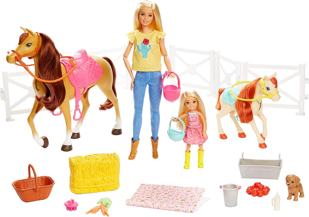 Hugs 'N' Horses - playset Barbie and Chelsea and 2 horses