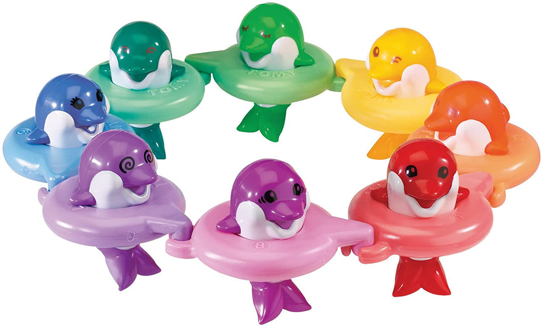 Tomy Toomies Do Re Mi Dolphins Baby Badespielzeug | Pädagogisches und musikalisches Spielzeug für Kleinkinder