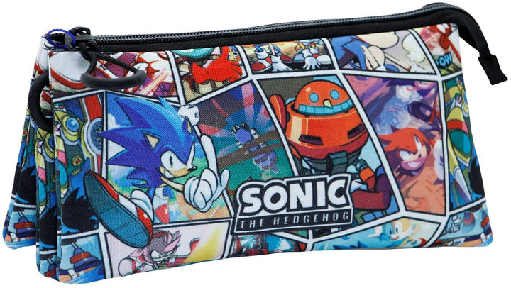 Sega-Sonic Comic-Triple HS Federmäppchen, mehrfarbig