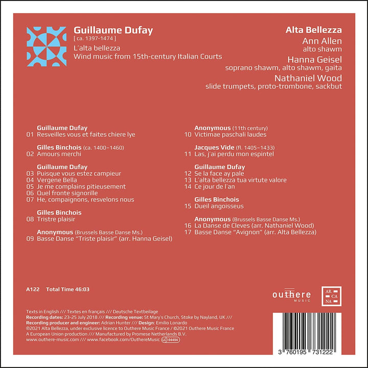 Dufay: L'alta bellezza [Audio CD]
