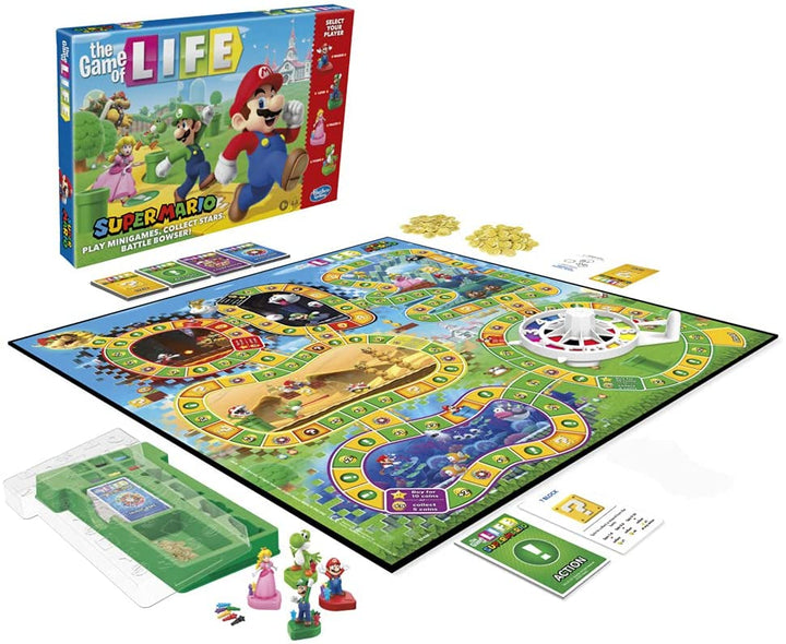 Hasbro Gaming Das Spiel des Lebens: Super Mario Edition, Brettspiel für Kinder ab 8 Jahren