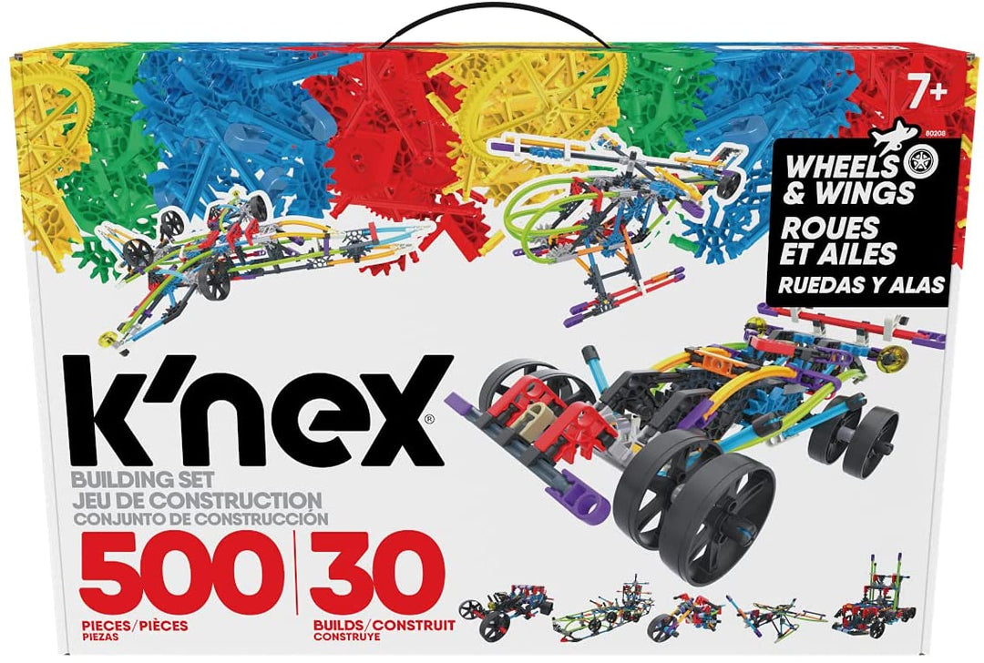 K'NEX 80208 Flügel- und Radbauset, 3D-Lernspielzeug für Kinder, 500 Teile