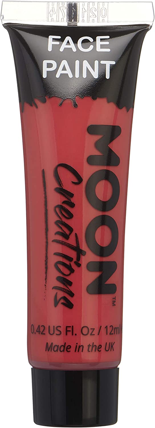 Face & Body Paint by Moon Creations - Red - Water Based Face Paint Makeup for Adults, Kids - 12ml