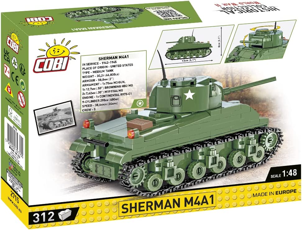 COBI 2715 Model Tank Sherman M4A1 1:48 Scale