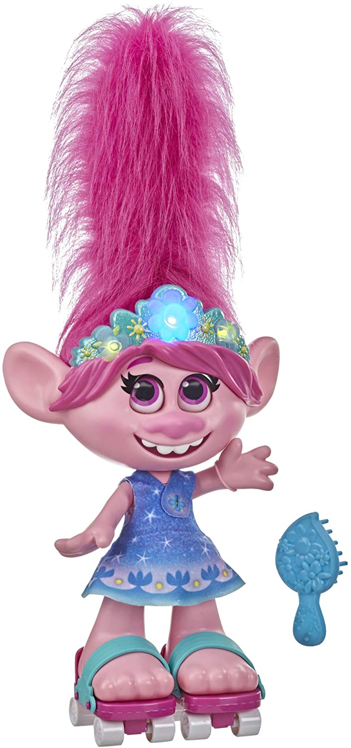 DreamWorks Trolls World Tour Dancing Hair Poppy Muñeca interactiva que habla y canta con movimiento