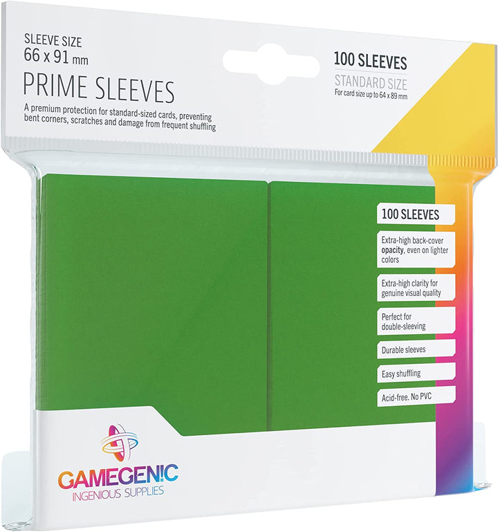 Gamegenic GGS11019ML Prime Sleeves (100-Pack), Green